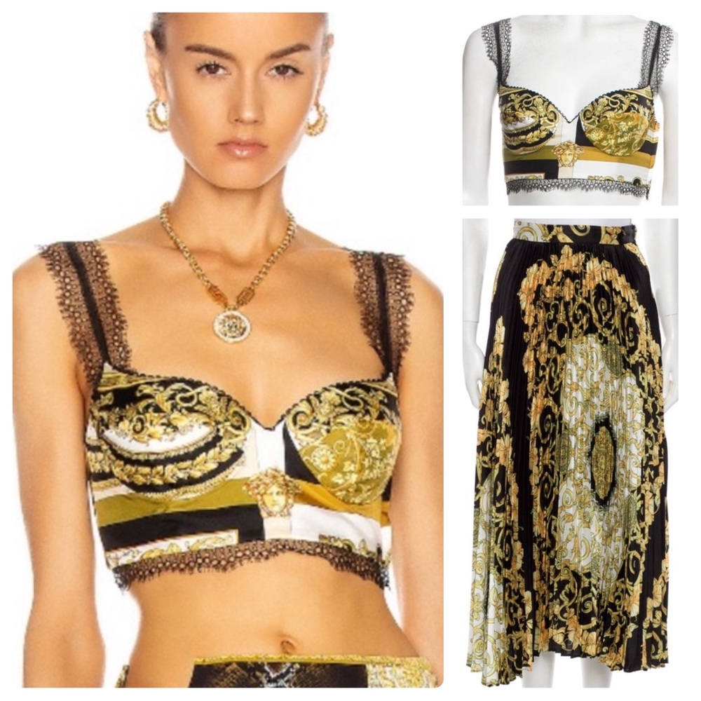 Versace Barocco Silk Skirt Set